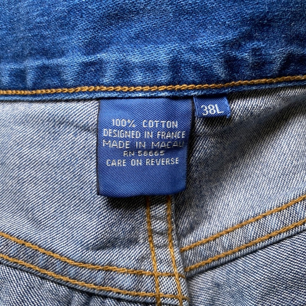 Faconnable Men's Straight Leg Blue Jeans 38L Cotton Made in Macau Design France - Picture 7 of 10